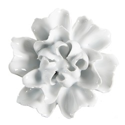 Clayre & Eef Deurknop Bloem Ø 6cm Wit Keramiek