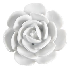 Clayre & Eef Türknauf Blume Ø 6x3 cm Weiß Keramik