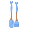 Clayre & Eef Kitchenware set of 2 Chicken 28x5 / 27x5 cm Blue Silicone