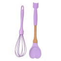 Clayre & Eef Kitchenware set of 2 Owl 28x6 / 26x6 cm Purple Silicone