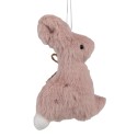 Clayre & Eef Osteranhänger Kaninchen 10 cm Rosa Baumwolle