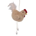 Clayre & Eef Pendentif de Pâques Poulet 18 cm Marron Tissu