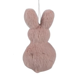 Clayre & Eef Easter Pendant Rabbit 11 cm Pink Fabric