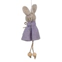 Clayre & Eef Easter Pendant Rabbit 13 cm Purple Fabric