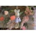 Clayre & Eef Easter Pendant Rabbit 13 cm Purple Fabric