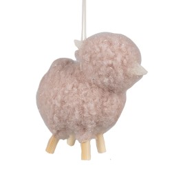 Clayre & Eef Paashanger Schaap 8 cm Roze Synthetisch