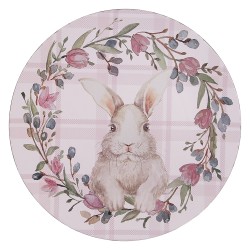 Clayre & Eef Sous-assiette Ø 33 cm Rose Plastique Lapin