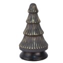 Clayre & Eef Kerstdecoratie Kerstboom Ø 14x25 cm Grijs Goudkleurig Glas Hout