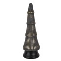 Clayre & Eef Christmas Decoration Christmas Tree Ø 15x45 cm Grey Gold colored Glass Wood