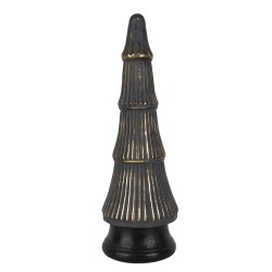 Clayre & Eef Kerstdecoratie Kerstboom Ø 15x45 cm Grijs Goudkleurig Glas Hout