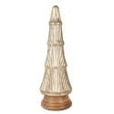 Clayre & Eef Figurine Christmas Tree Ø 15x45 cm Gold colored Glass Wood