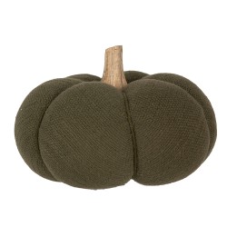 Clayre & Eef Decorazione Zucca Ø 15x12 cm Verde Tessuto