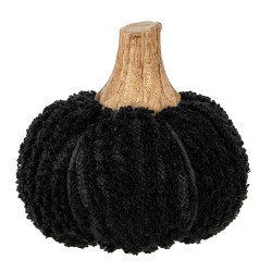 Clayre & Eef Decorazione Zucca Ø 9x8 cm Nero Tessuto