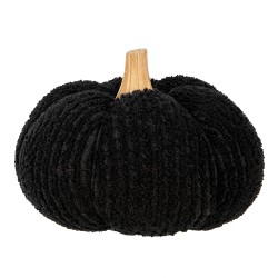 Clayre & Eef Decoration Pumpkin Ø 15x12 cm Black Fabric