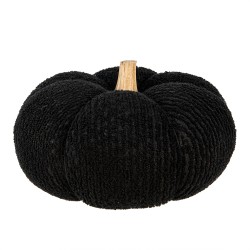 Clayre & Eef Decoration Pumpkin Ø 25x16 cm Black Fabric