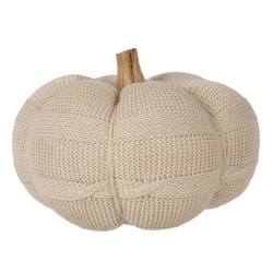 Clayre & Eef Decoration Pumpkin Ø 15x12 cm Beige Fabric