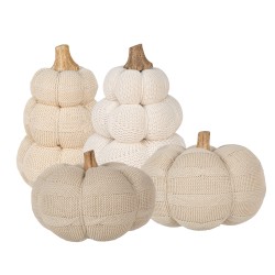 Clayre & Eef Décoration Citrouille Ø 20x14 cm Beige Tissu