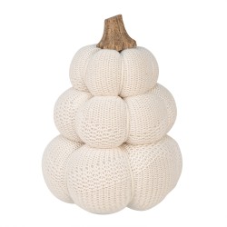 Clayre & Eef Decoration Pumpkin Ø 13x18 cm White Fabric