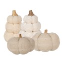 Clayre & Eef Decorazione Zucca Ø 13x18 cm Bianco Tessuto