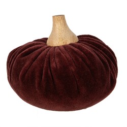 Clayre & Eef Decoration Pumpkin Ø 12x10 cm Red Fabric