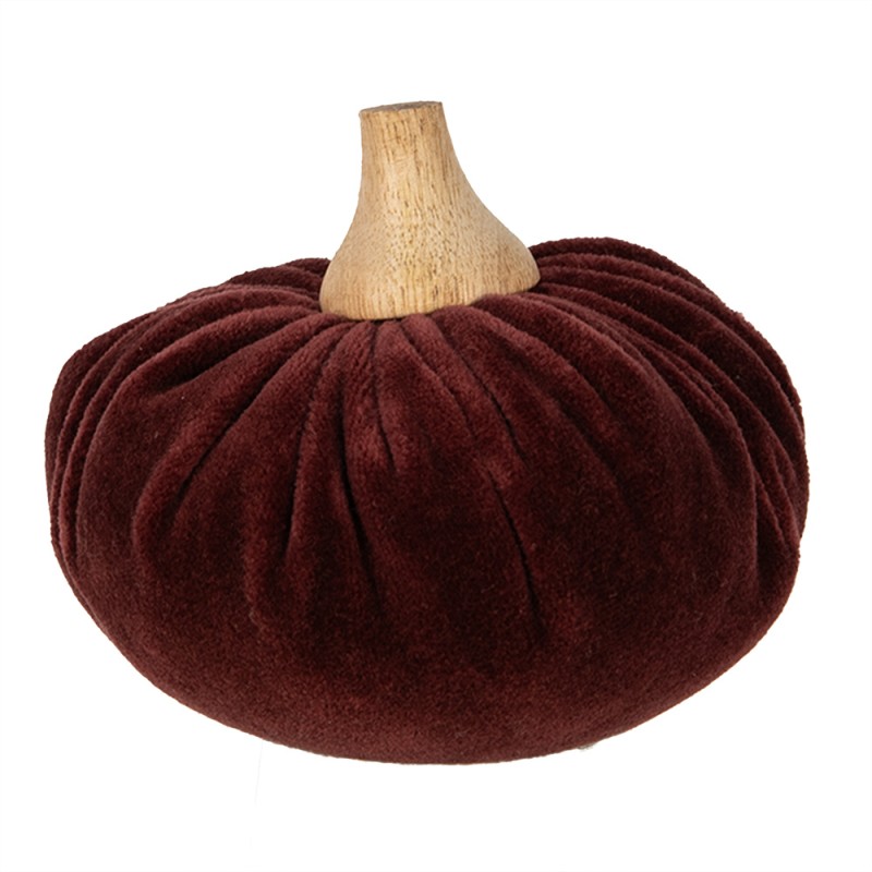 Clayre & Eef Decorazione Zucca Ø 12x10 cm Rosso Tessuto