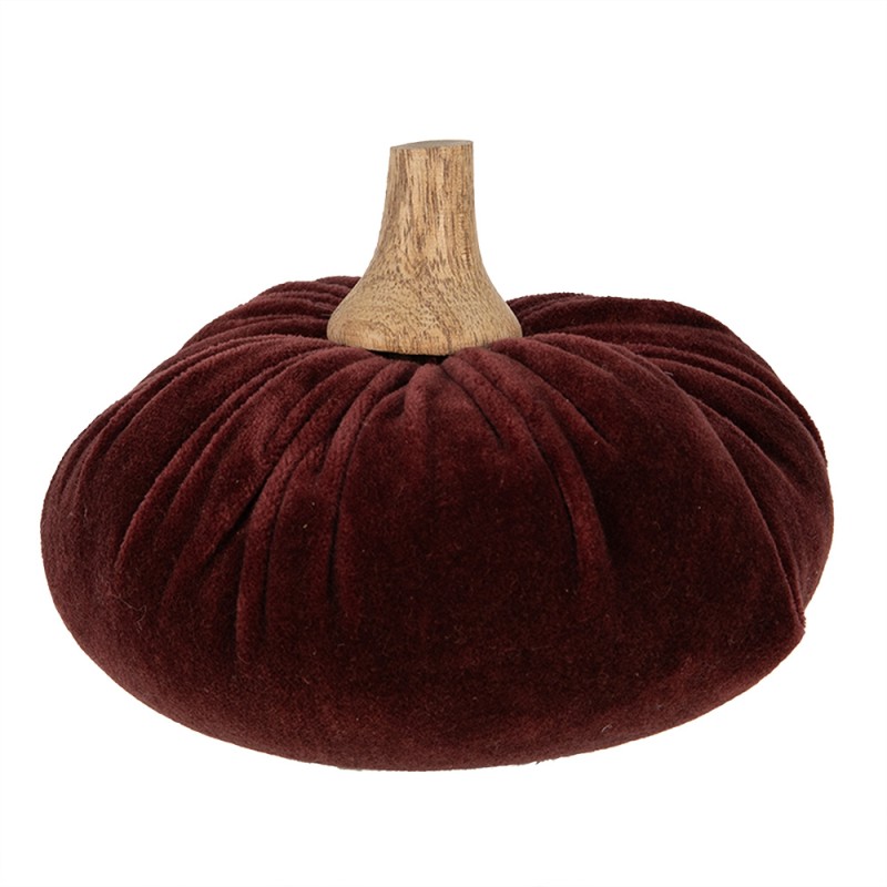 Clayre & Eef Decorazione Zucca Ø 15x12 cm Rosso Tessuto