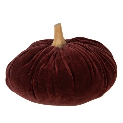 Clayre & Eef Decorazione Zucca Ø 25x16 cm Rosso Tessuto