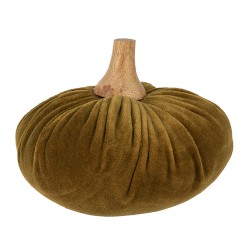 Clayre & Eef Decoration Pumpkin Ø 15x12 cm Green Fabric