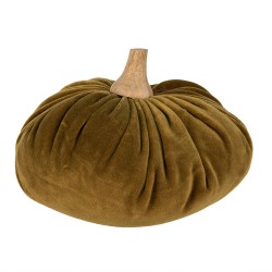 Clayre & Eef Decoration Pumpkin Ø 20x14 cm Green Fabric