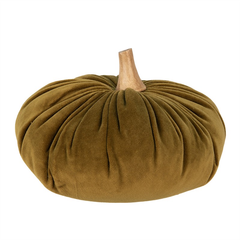 Clayre & Eef Decorazione Zucca Ø 25x16 cm Verde Tessuto