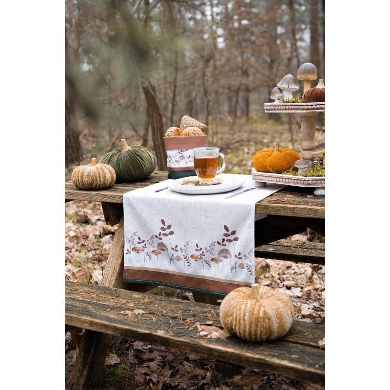 Clayre & Eef Decoration Pumpkin Ø 9x8 cm Brown Fabric