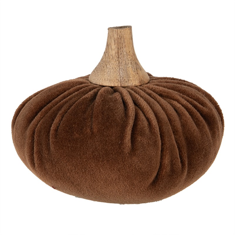 Clayre & Eef Decoration Pumpkin Ø 12x10 cm Brown Fabric