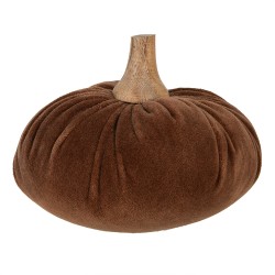 Clayre & Eef Decoration Pumpkin Ø 15x12 cm Brown Fabric