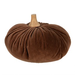 Clayre & Eef Decorazione Zucca Ø 20x14 cm Marrone Tessuto