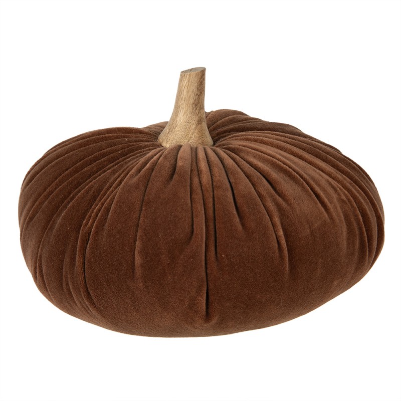 Clayre & Eef Decoration Pumpkin Ø 25x16 cm Brown Fabric