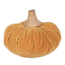 Clayre & Eef Decorazione Zucca Ø 12x10 cm Arancione Tessuto