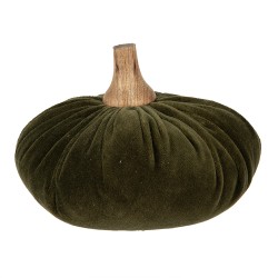 Clayre & Eef Decoration Pumpkin Ø 15x12 cm Green Fabric