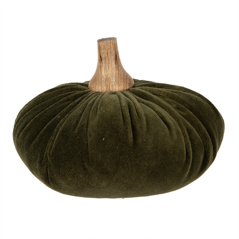 Clayre & Eef Decorazione Zucca Ø 15x12 cm Verde Tessuto