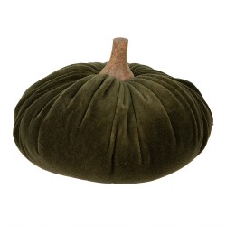 Clayre & Eef Decoration Pumpkin Ø 20x14 cm Green Fabric