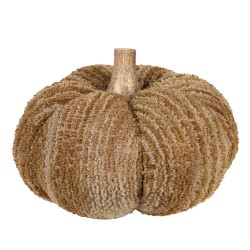 Clayre & Eef Decoration Pumpkin Ø 20x14 cm Brown Fabric