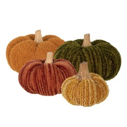 Clayre & Eef Decoration Pumpkin Ø 20x14 cm Brown Fabric