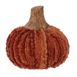 Clayre & Eef Decorazione Zucca Ø 9x8 cm Arancione Tessuto