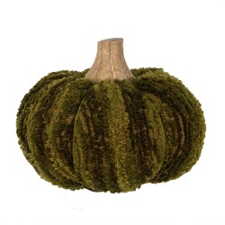 Clayre & Eef Decorazione Zucca Ø 12x10 cm Verde Tessuto