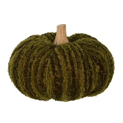 Clayre & Eef Decoration Pumpkin Ø 15x12 cm Green Fabric