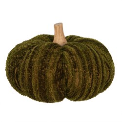 Clayre & Eef Décoration Citrouille Ø 20x14 cm Vert Tissu