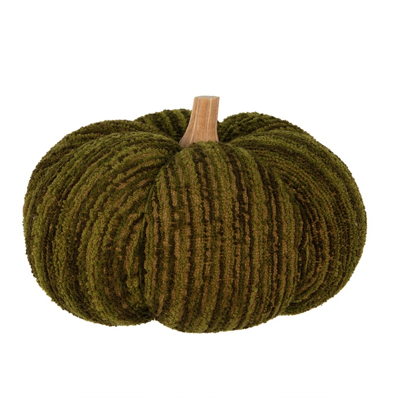 Clayre & Eef Decoration Pumpkin Ø 25x16 cm Green Fabric