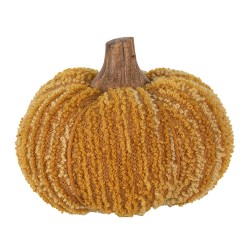 Clayre & Eef Decorazione Zucca Ø 12x10 cm Giallo Tessuto