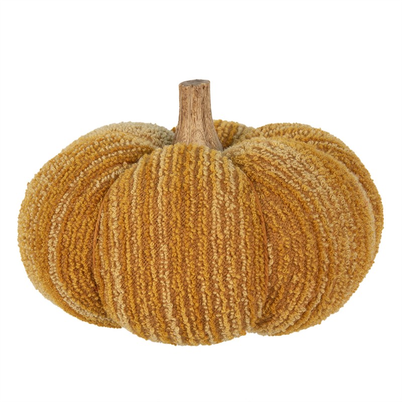 Clayre & Eef Decoration Pumpkin Ø 20x14 cm Yellow Fabric