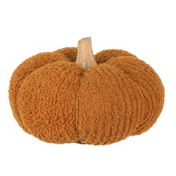 Clayre & Eef Decorazione Zucca Ø 15x12 cm Arancione Tessuto