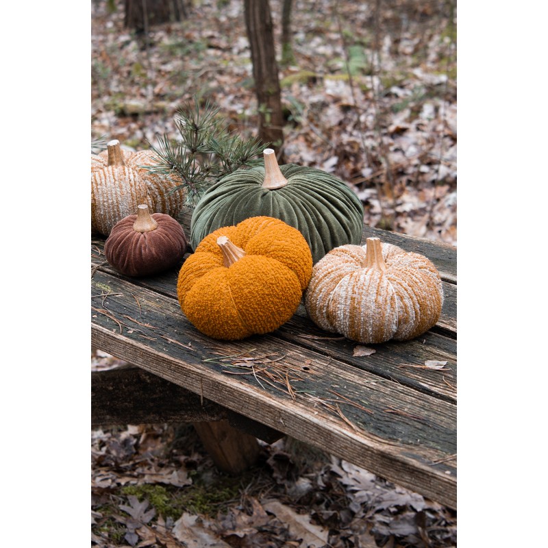 Clayre & Eef Decoration Pumpkin Ø 15x12 cm Orange Fabric